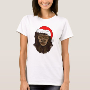 Camiseta Gracioso Pie Grande En El Humor De Santa Hat Sasqu