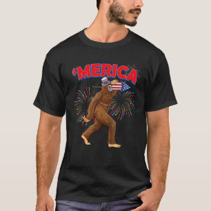 Camiseta Gracioso Pie Grande - Estados Unidos 4 De Julio