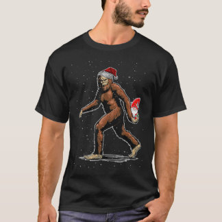Camiseta Gracioso Pie Grande Holding Gnome Costume Merry Ch