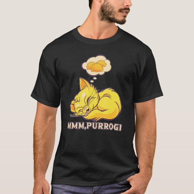 Camiseta Gracioso Pierogi Cat Polaca Food Polska Mmm, P (Anverso)