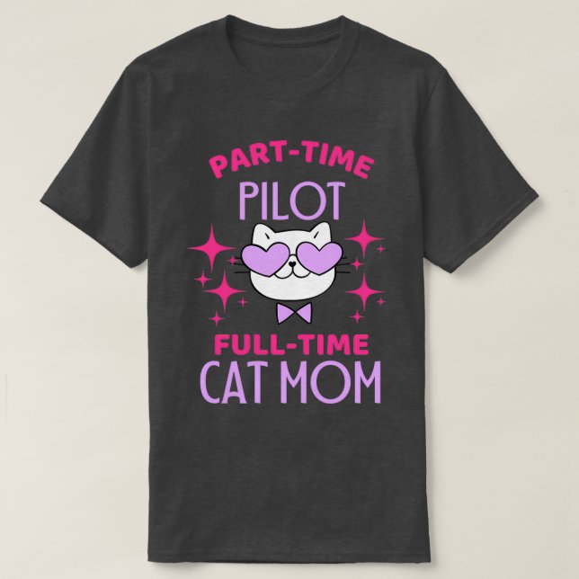 Camiseta Gracioso piloto Cat Lover (Diseño del anverso)