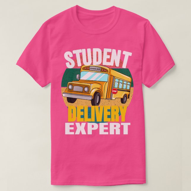 Camiseta Gracioso piloto de bus escolar experto en entrega  (Diseño del anverso)
