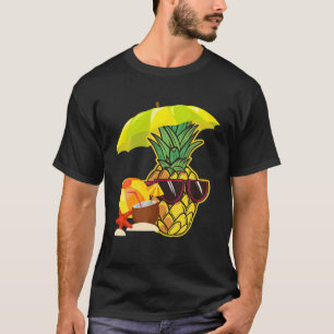 Camiseta Gracioso piña gafas de sol coco exótico tropical
