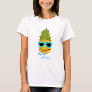 Camiseta Gracioso Pineapple Chillante Con Gafas De Sol De V