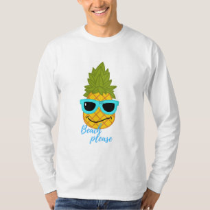 Camiseta Gracioso Pineapple Chillante Con Gafas De Sol De V