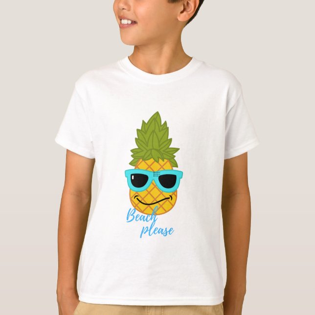 Camiseta Gracioso Pineapple Chillante Con Gafas De Sol De V (Anverso)