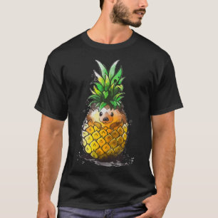 Camiseta Gracioso Pineapple Hedgehog Beaches Summer Hedgeho