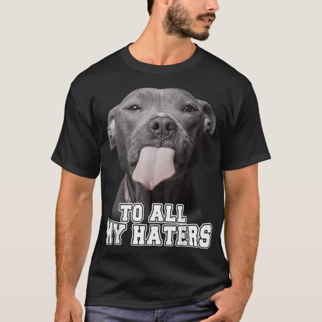 Camiseta Gracioso Pitbull Para Todos Mis Odiadores Pitbull  (Anverso)