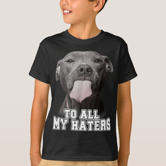 Camiseta Gracioso Pitbull Para Todos Mis Odiadores Pitbull  (Anverso)