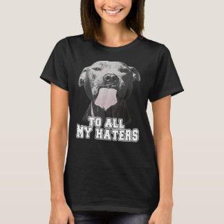 Camiseta Gracioso Pitbull Para Todos Mis Odio