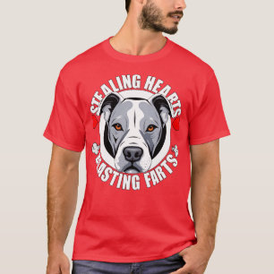 Camiseta Gracioso Pitbull Robando Corazones Blasando Puppy
