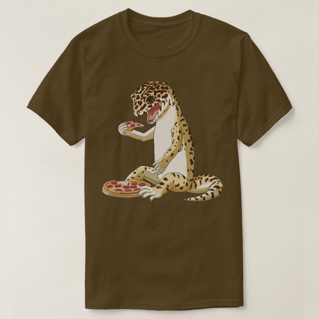 Camiseta Gracioso Pizza Lover Reptile Leopard Gecko  (Diseño del anverso)