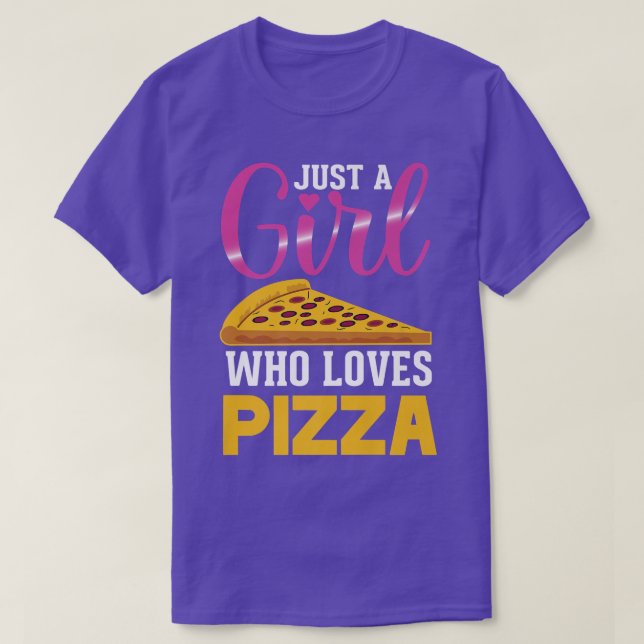 Camiseta Gracioso Pizza Tee Sólo Un Chica Que Ama La Pizza  (Diseño del anverso)
