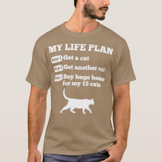 Camiseta Gracioso plan de vida de los amantes del gato