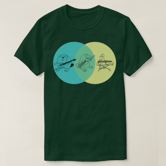 Camiseta Gracioso platypus con diagrama de keytar (Diseño del anverso)