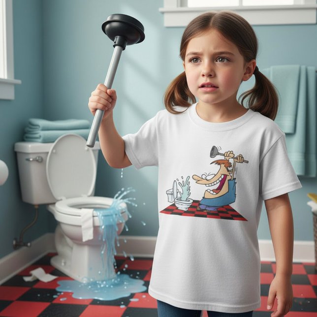 Camiseta Gracioso plomero Desbloqueando Un Toilet (Subido por el creador)