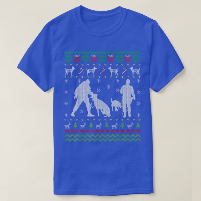 Camiseta Gracioso policía K9 Perro Navidades feos Regalos d (Diseño del anverso)