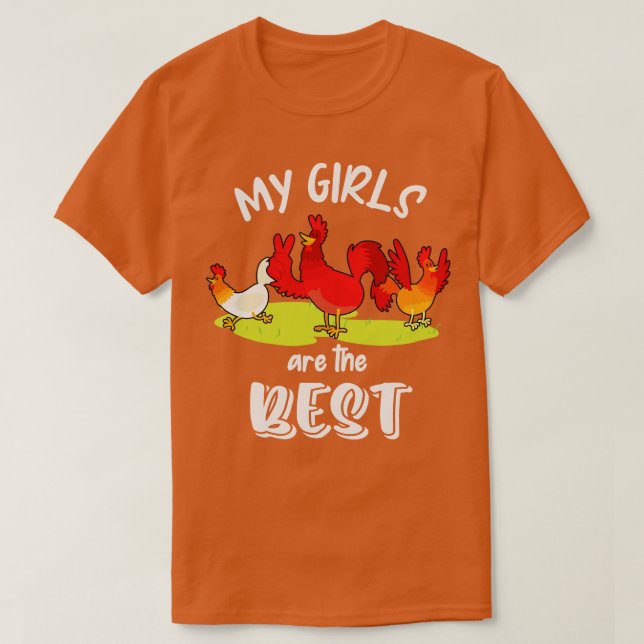 Camiseta Gracioso pollo ama a mis Chicas Poultry Divertido (Diseño del anverso)