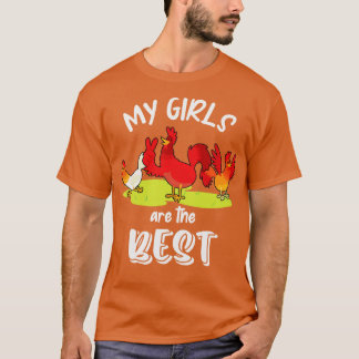 Camiseta Gracioso pollo ama a mis Chicas Poultry Divertido