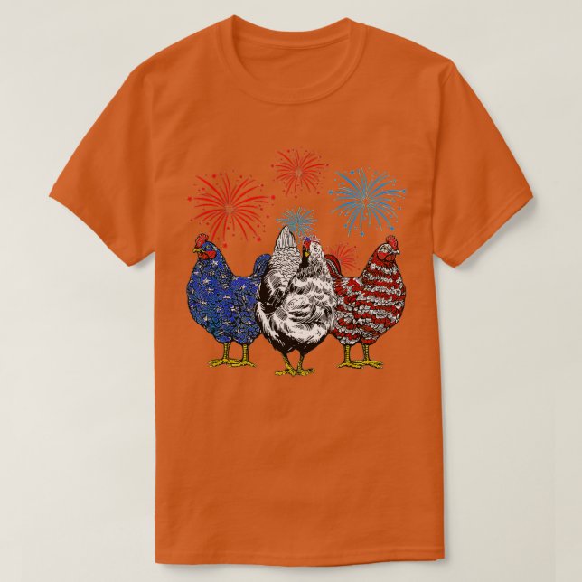 Camiseta Gracioso pollo Bandera Americana Granjero Patrióti (Diseño del anverso)