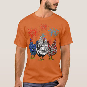 Camiseta Gracioso pollo Bandera Americana Granjero Patrióti