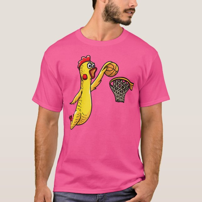 Camiseta Gracioso pollo de caucho jugando al baloncesto Spo (Anverso)