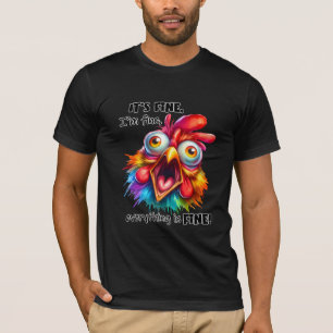 Camiseta Gracioso pollo de gallo sarcástico "está bien"