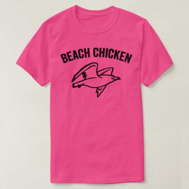 Camiseta Gracioso pollo de la playa de gaviotas marinas (Diseño del anverso)