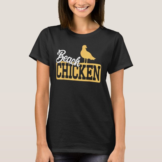 Camiseta Gracioso Pollo de Playa de Gaviota (Anverso)