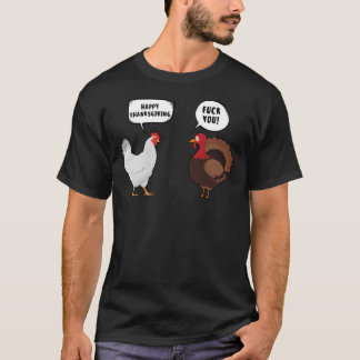 Camiseta Gracioso pollo del día de gracias contra Turquía E