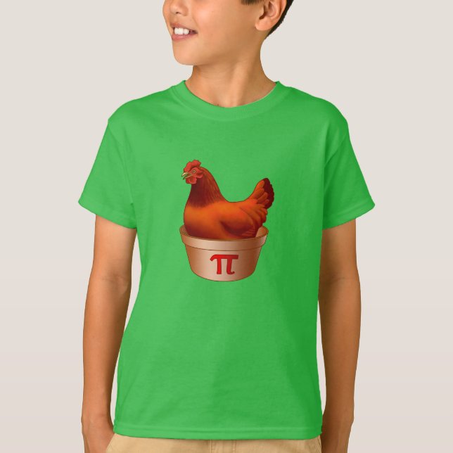 Camiseta Gracioso Pollo Pi (Pie) Red Hen (Anverso)