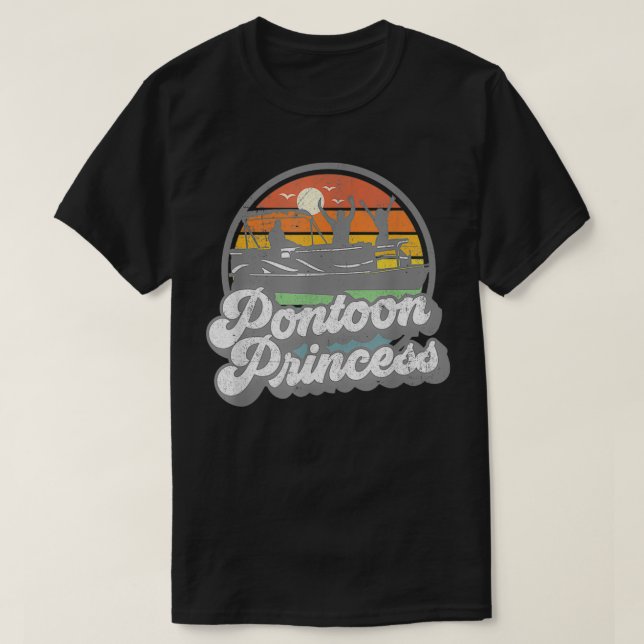 Camiseta Gracioso Pontoon Princess Boat Pontooning Boating  (Diseño del anverso)