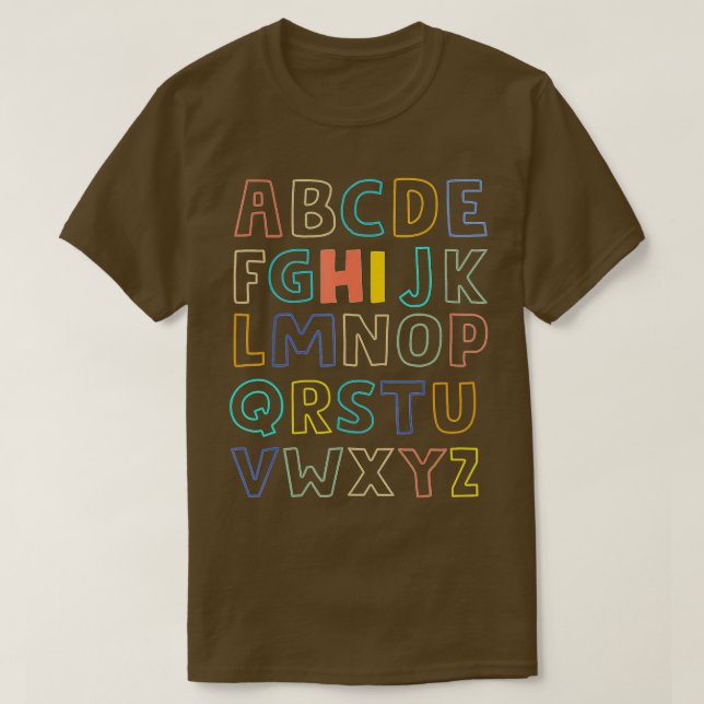 Camiseta Gracioso Pre K Kindergarten Hi Alphabet De Vuelta  (Diseño del anverso)