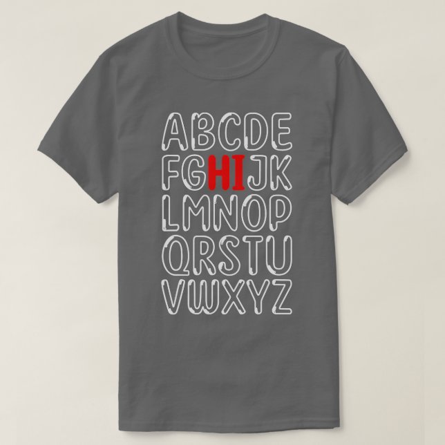 Camiseta Gracioso Pre K Kindergarten Hi Alphabet De Vuelta  (Diseño del anverso)
