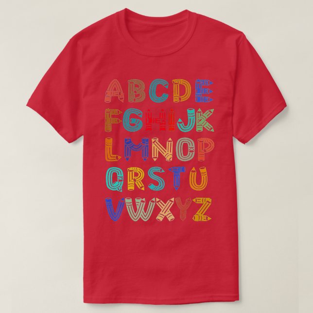 Camiseta Gracioso Pre K Kindergarten Hi Alphabet De Vuelta  (Diseño del anverso)