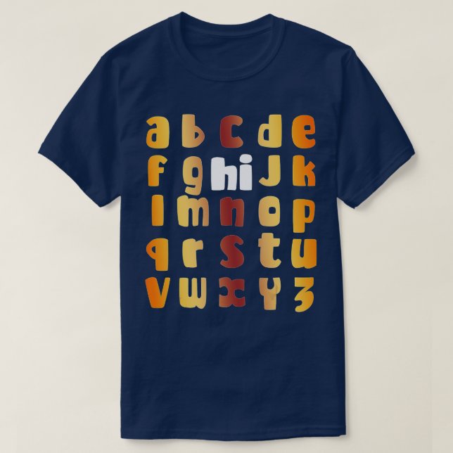 Camiseta Gracioso Pre K Kindergarten Hi Alphabet De Vuelta  (Diseño del anverso)
