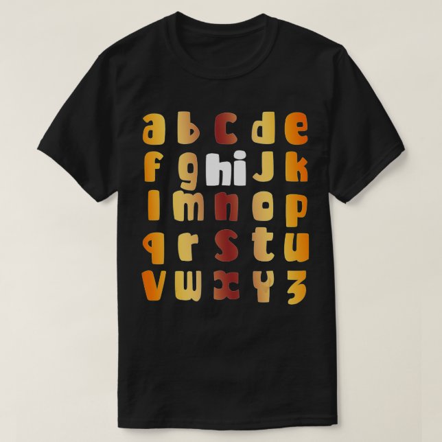 Camiseta Gracioso Pre K Kindergarten Hi Alphabet De Vuelta  (Diseño del anverso)