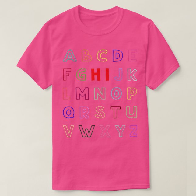 Camiseta Gracioso Pre K Kindergarten Hi Alphabet De Vuelta  (Diseño del anverso)