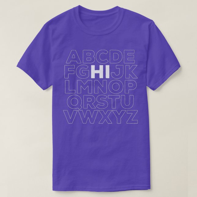 Camiseta Gracioso Pre K Kindergarten Hi Alphabet De Vuelta  (Diseño del anverso)