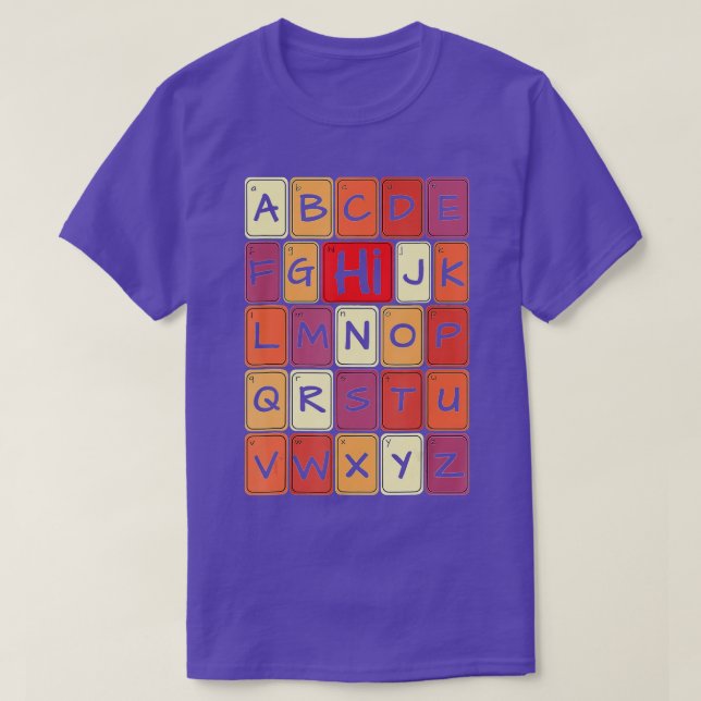 Camiseta Gracioso Pre K Kindergarten Hi Alphabet De Vuelta  (Diseño del anverso)