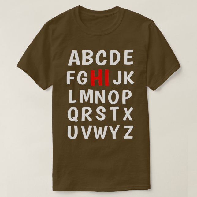 Camiseta Gracioso Pre K Kindergarten Hi Alphabet De Vuelta  (Diseño del anverso)