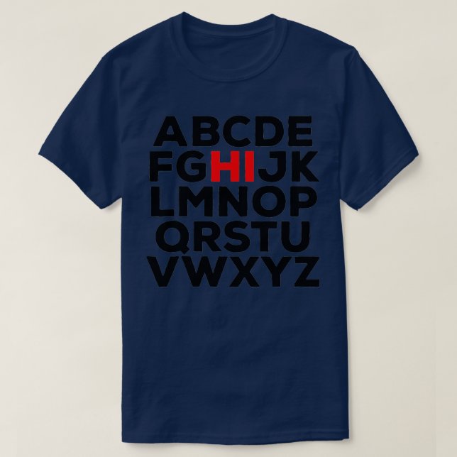 Camiseta Gracioso Pre K Kindergarten Hi Alphabet De Vuelta  (Diseño del anverso)