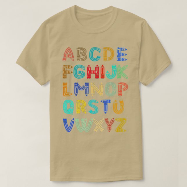 Camiseta Gracioso Pre K Kindergarten Hi Alphabet De Vuelta  (Diseño del anverso)