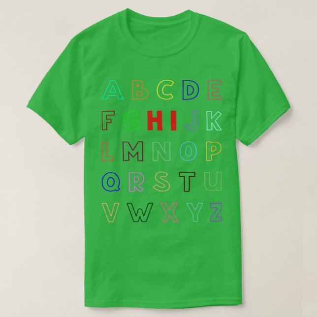 Camiseta Gracioso Pre K Kindergarten Hi Alphabet De Vuelta  (Diseño del anverso)