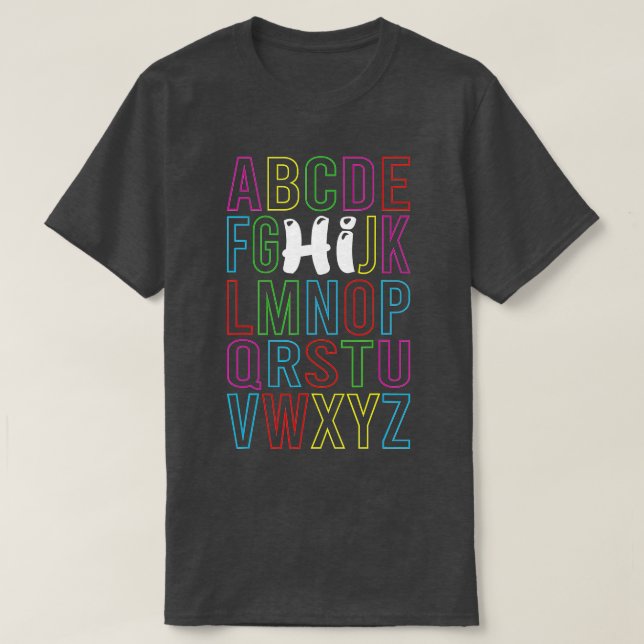 Camiseta Gracioso Pre K Kindergarten Hi Alphabet De Vuelta  (Diseño del anverso)