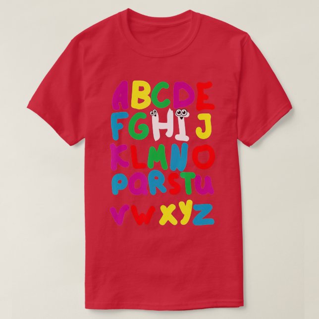 Camiseta Gracioso Pre K Kindergarten Hi Alphabet De Vuelta  (Diseño del anverso)
