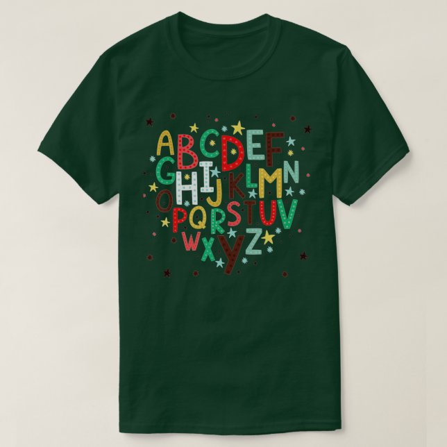 Camiseta Gracioso Pre K Kindergarten Hi Alphabet De Vuelta  (Diseño del anverso)