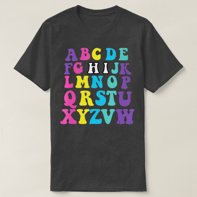 Camiseta Gracioso Pre K Kindergarten Hi Alphabet De Vuelta  (Diseño del anverso)