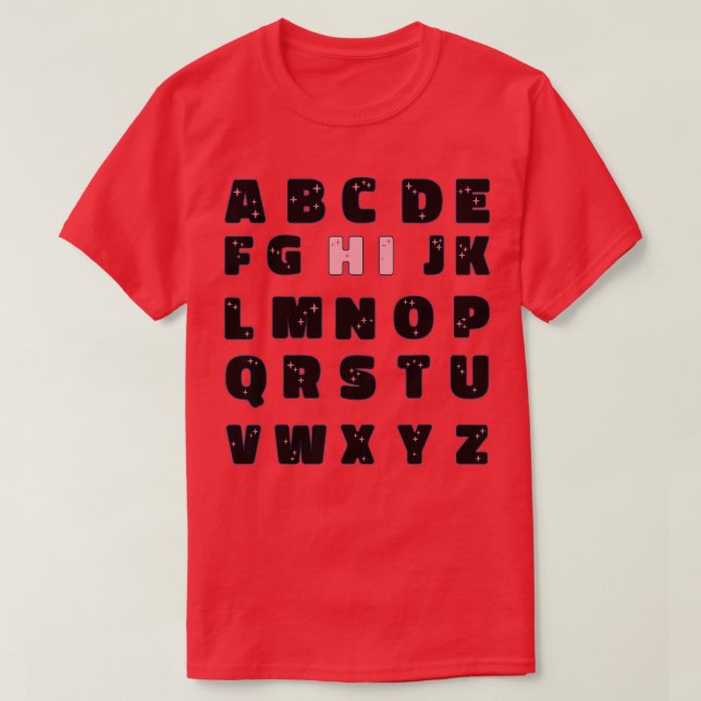 Camiseta Gracioso Pre K Kindergarten Hi Alphabet De Vuelta  (Diseño del anverso)