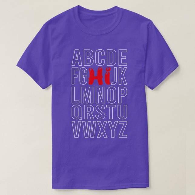 Camiseta Gracioso Pre K Kindergarten Hi Alphabet De Vuelta  (Diseño del anverso)